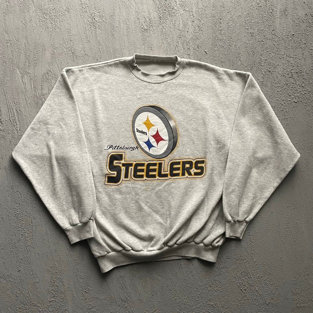 Vintage Pittsburgh Steelers Sweatshirt Mens Large Grey 90s NFL